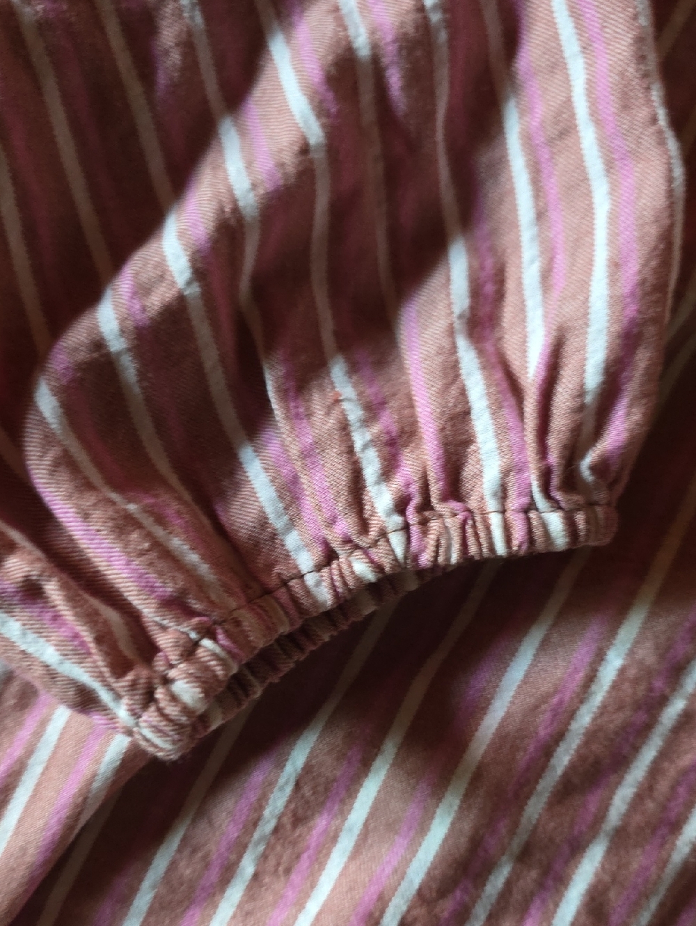 Xirena Aerin Top Striped Blouse Sz M Button Up Pink White Boho Classic Relaxed - Picture 7 of 11
